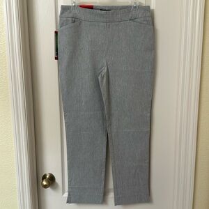 New Hilary Radley Medium Slim Pull-On Tummy Control Gray Ankle Pants NWT